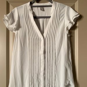 White Short-Sleeve Blouse